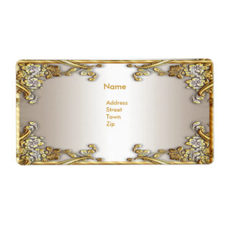 Label Address Elegant Gold Cream