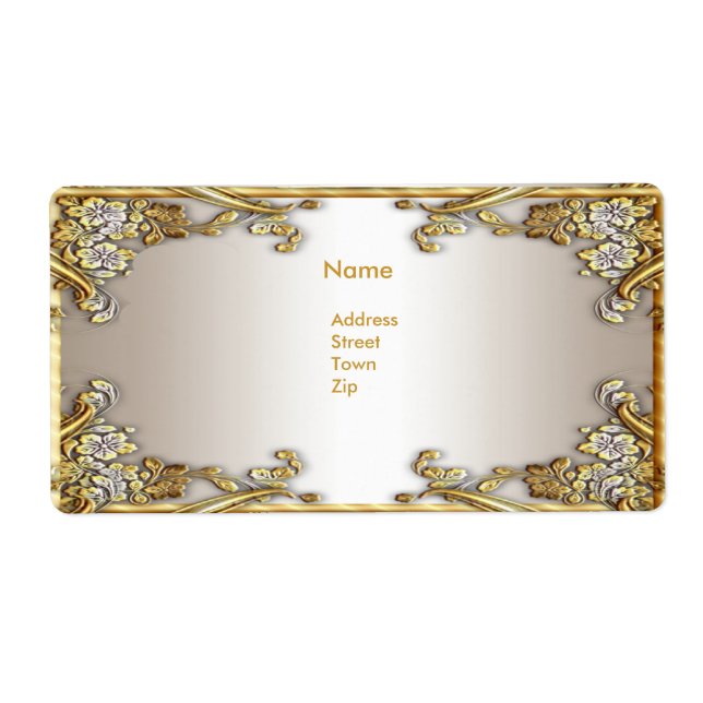 Label Address Elegant Gold Cream (Front)