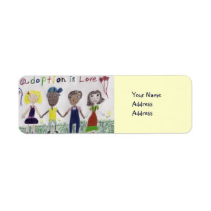 Label, Adoption Is Love Drawing Return Address Label