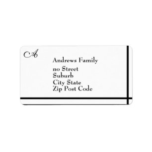 Label Black & White Simple Black Stripe