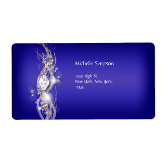 Label Blue White Gold Diamond Address