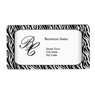 Label Business Elegant Black Zebra White Elite