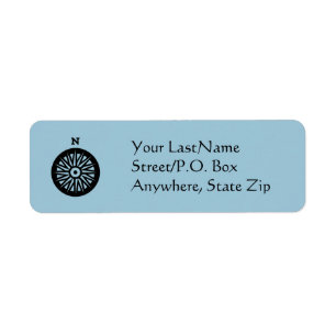 Label - Compass Rose Return Address Label