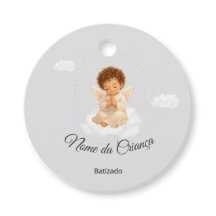 Label for Christening Favor Angel