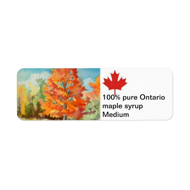 Label for maple syrup return address label (Front)