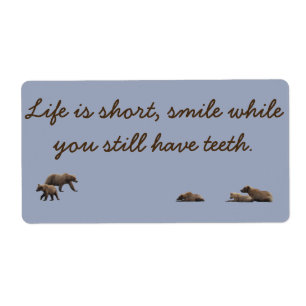 label grizzy bears and a saying