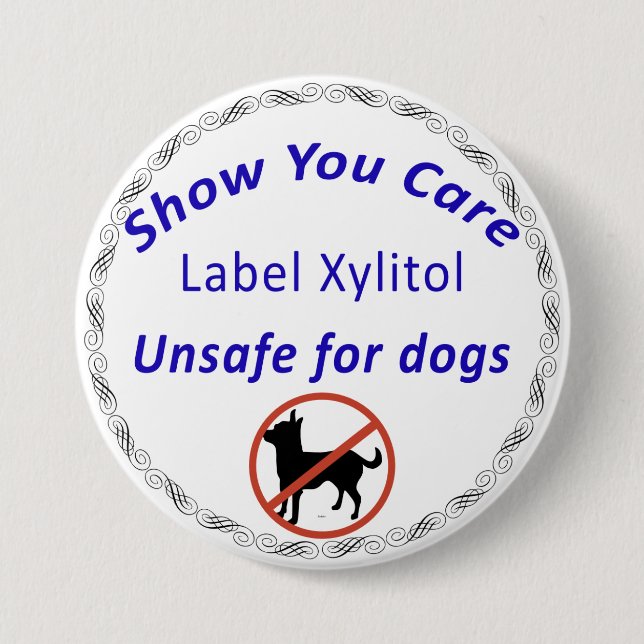 Label it Unsafe for Dogs 7.5 Cm Round Badge (Front)