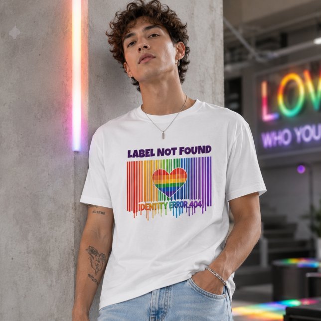 Label Not Found LGBTQ Pride Barcode Graphic T-Shirt (Creator Uploaded)