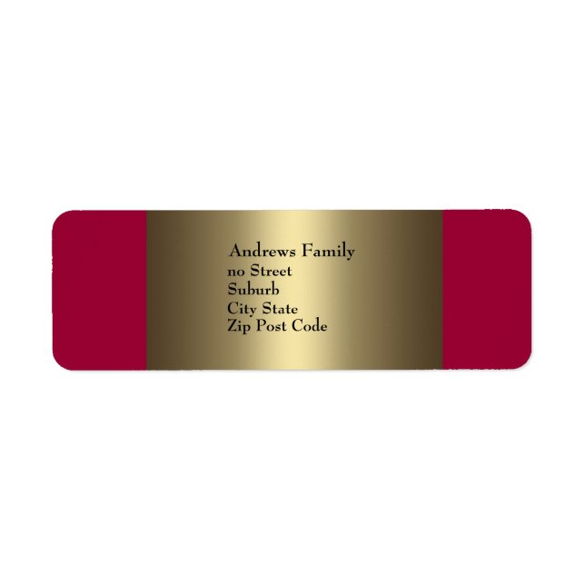 Label Plum & Bronze Simple Return Address Label (Front)