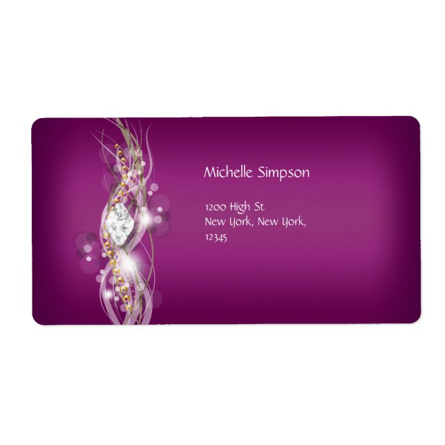 Label Plum White Gold Diamond Address (Front)