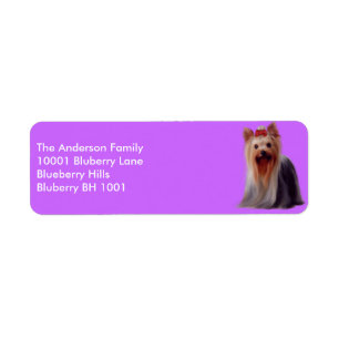 Label Return Address Yorkshire Terrier