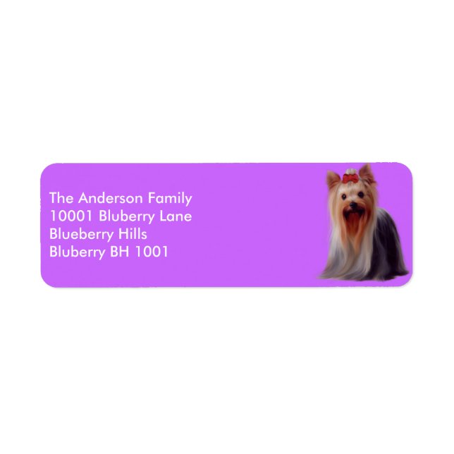 Label Return Address Yorkshire Terrier (Front)