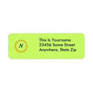 Label, Return - Monogram Return Address Label