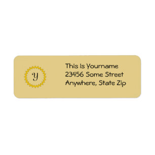 Label - return - Monogram Return Address Label