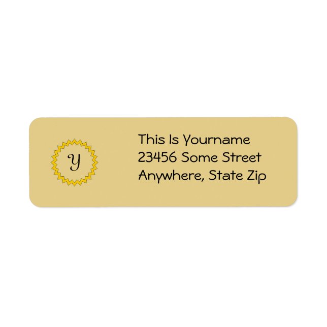 Label - return - Monogram Return Address Label (Front)