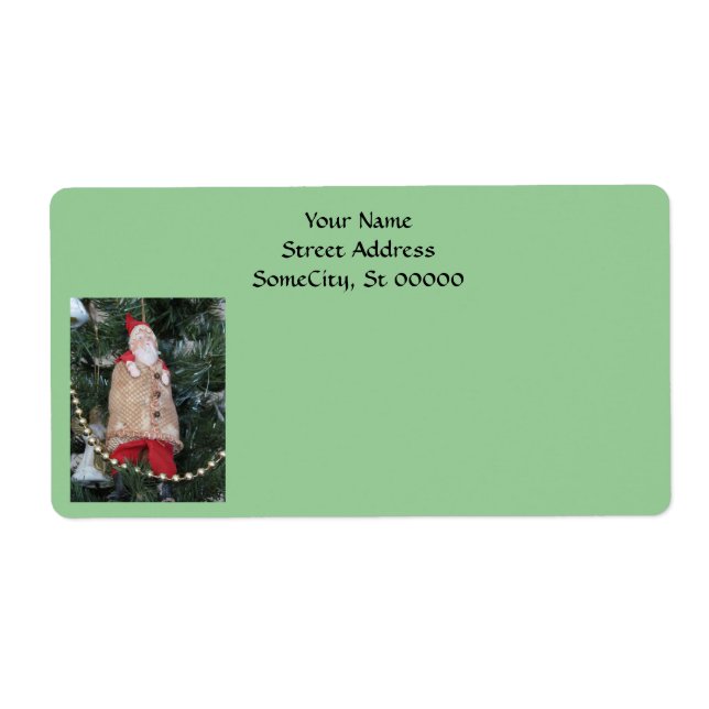 Label - shipping - Antique Santa in Tree (Front)