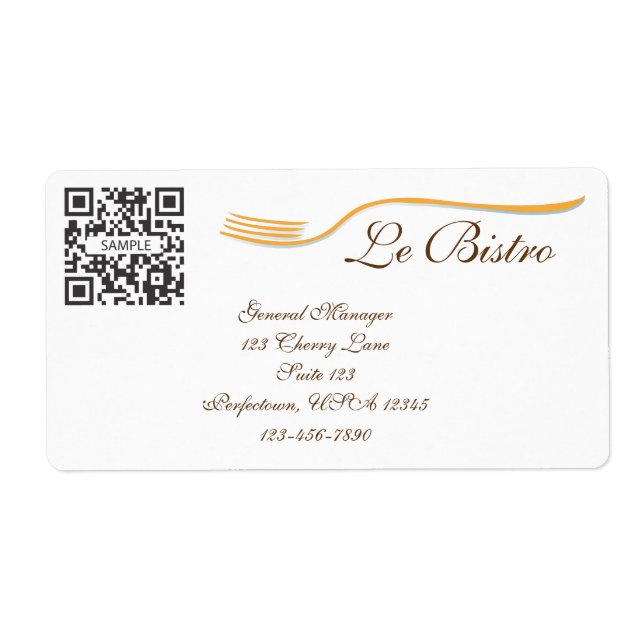 Label Template Fine Dining French (Front)