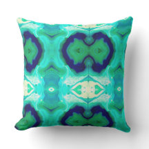 LaBella Turquoise and Blue 2 Outdoor accent pillow