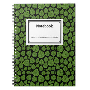 Labelled - Avocado Green on Black Notebook