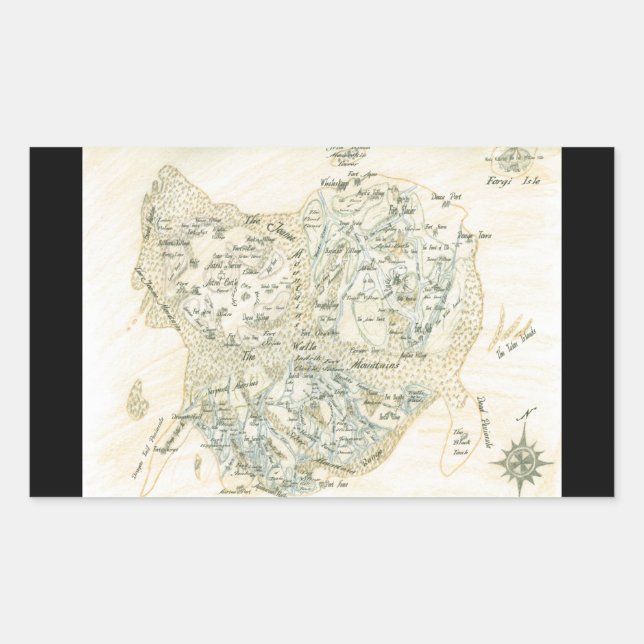 Labelled Map of Trino Rectangular Sticker (Front)