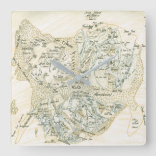 Labelled Map of Trino Square Wall Clock