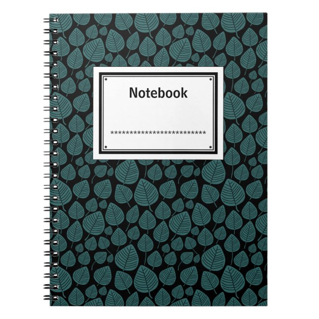 Labelled - Moss Green on Black Notebook (Front)