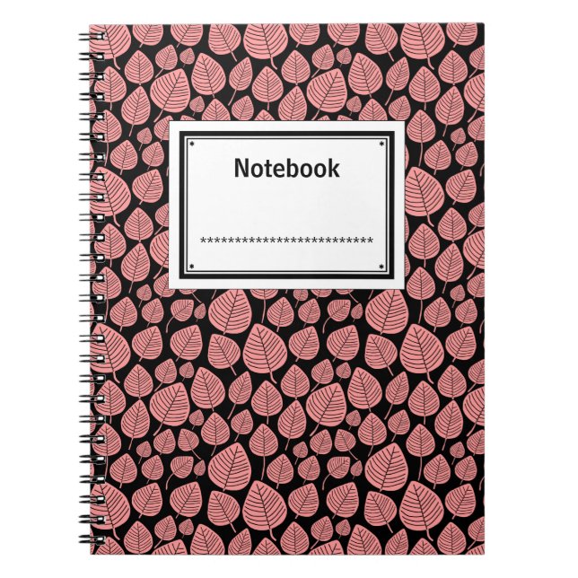 Labelled - Soft Pink on Black Notebook (Front)