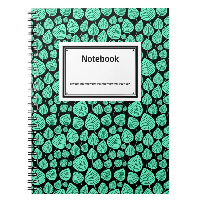 Labelled - Turquoise on Black Notebook (Front)
