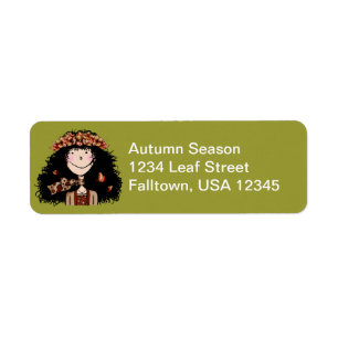 Labels, Autumn Girl Return Address Label