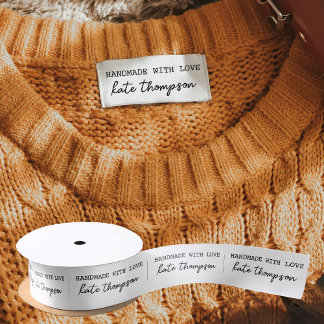 Labels Clothing Tags Handmade Items Name Text Satin Ribbon