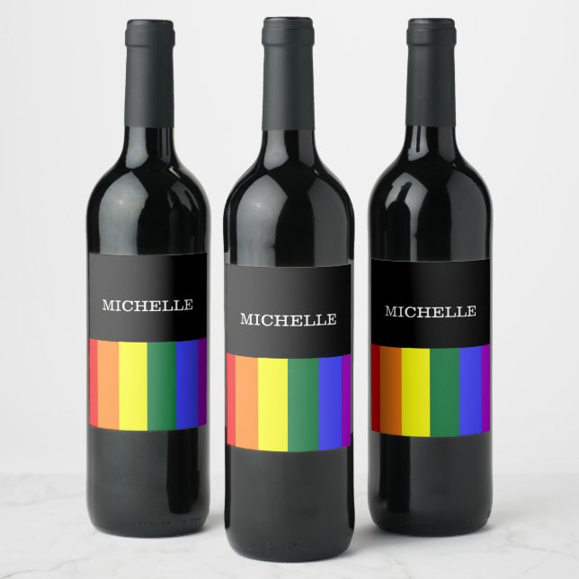 Labels Custom Gay Rainbow Pride Wine (Bottles)