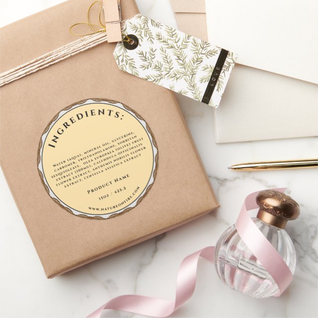 Labels for Handmade Products Peach Brown (Gifting)