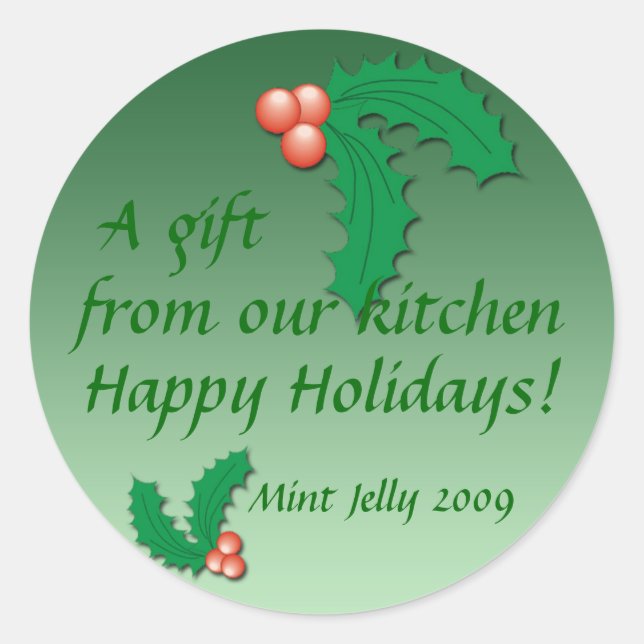 Labels for Homemade Holiday Jam, Jelly or Salsa (Front)