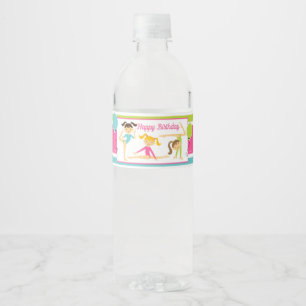 Labels for Water Bottles Girl Birthday Gymnastic