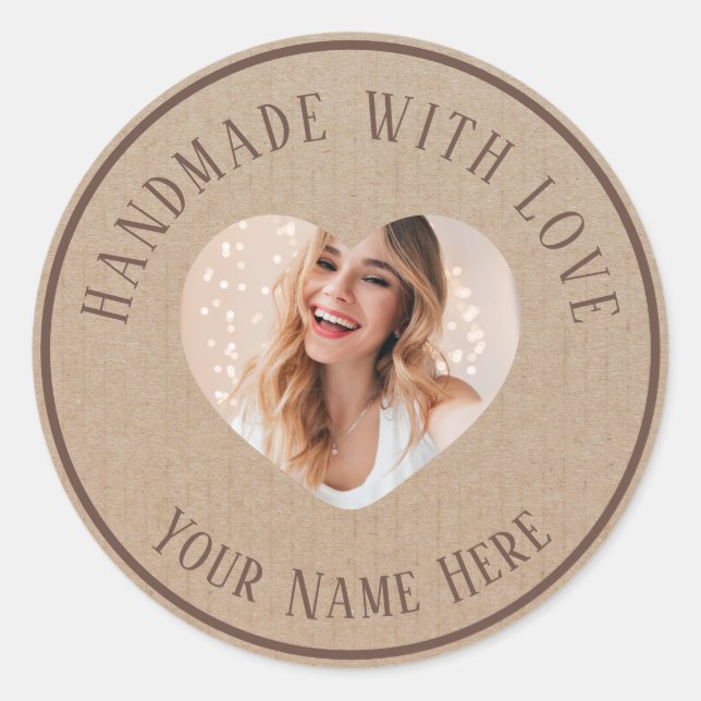 Labels handmade with love custom name photo (Front)