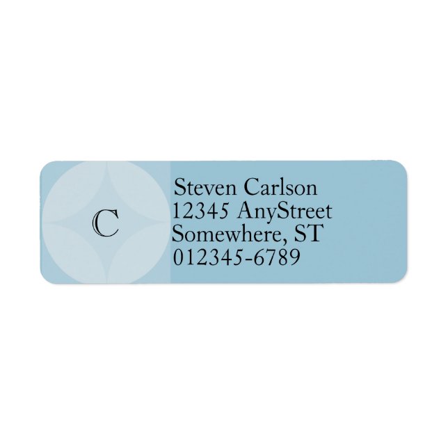 Labels, Return - Circle and Diamond Monogram Address Label (Front)