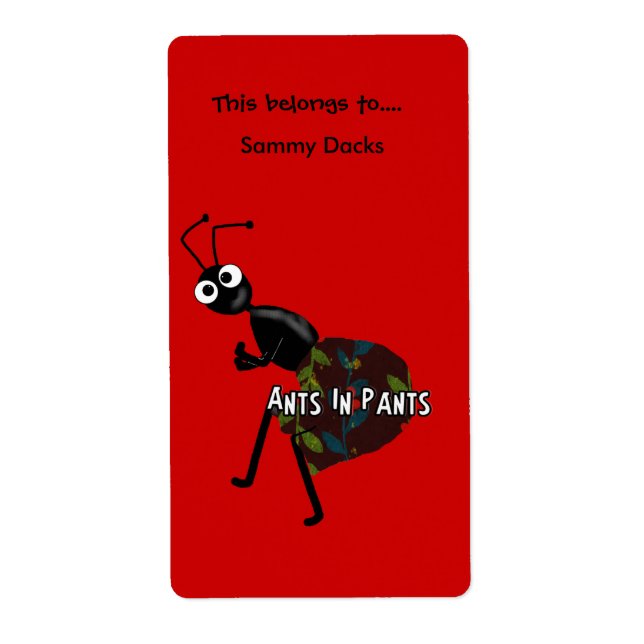 Labels Stickers Bookplate Ants In Pants (Front)