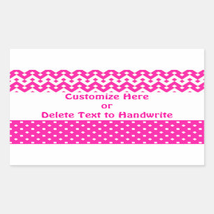 Labels to Customise, Candy Pink Geometric Pattern