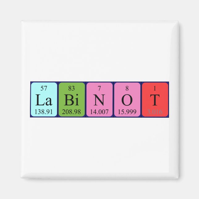 Labinot periodic table name magnet (Front)