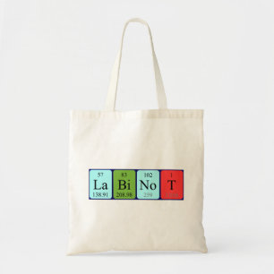 Labinot periodic table name tote bag