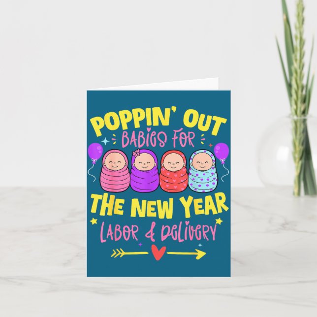 Labor And Delivery L&amp;d Nurse Happy New Year  Card (Front)