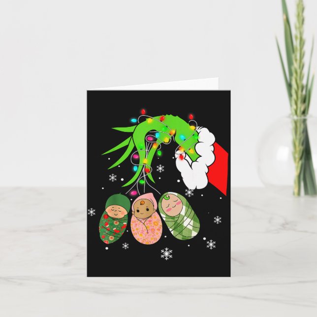 Labor And Delivery Nurse Christmas Lights Snowflak Card (Front)