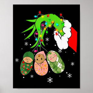 Labor And Delivery Nurse Christmas Lights Snowflak Poster