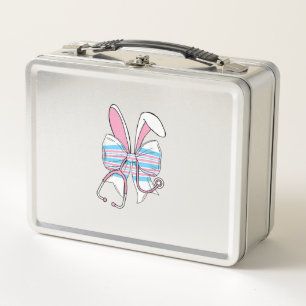 Labor And Delivery Nurse Easter Bunny Ears Baby Bl Metal Lunch Box