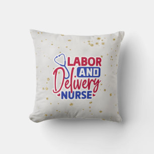 Labor and Delivery Nurse   Gray   Sparkle Cushion