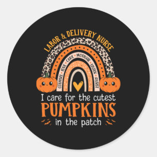 Labor And Delivery Nurse Halloween Landd Nurse Cut Classic Round Sticker