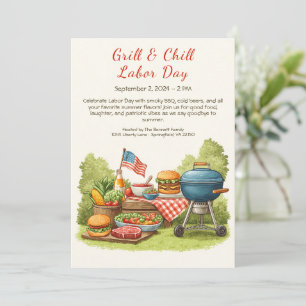 Labor Day BBQ Beer Invitation – Patriotic Cookout 