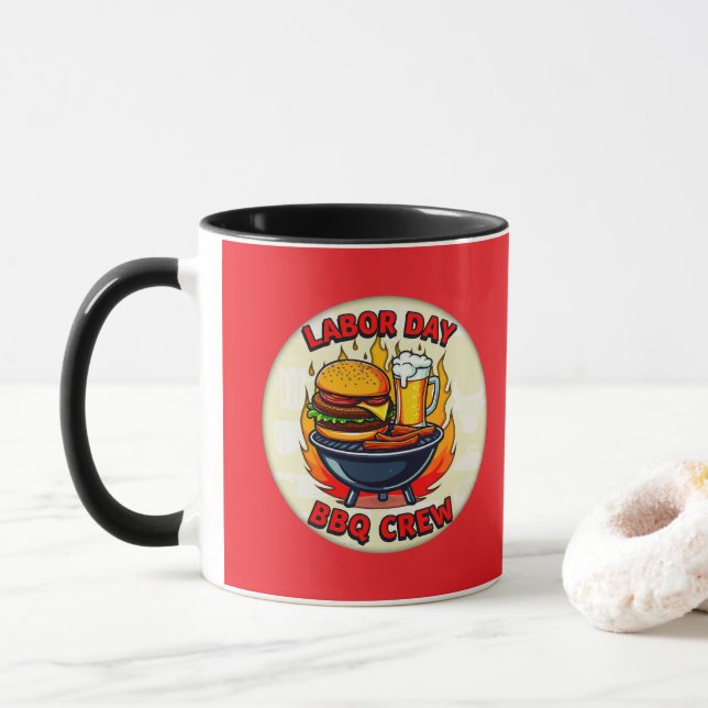 Labor Day BBQ Crew Grill Shirt – Holiday Barbecue  Mug (With Donut)