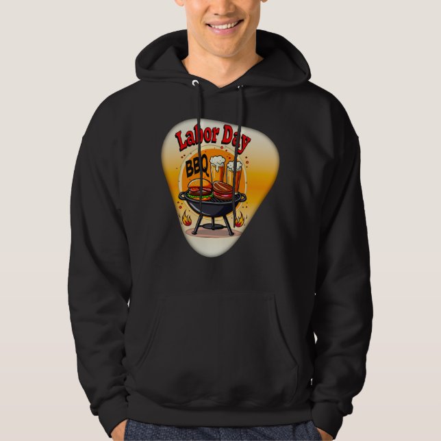 Labor Day BBQ Party Design – Grill and Burger Holi Hoodie (Front)