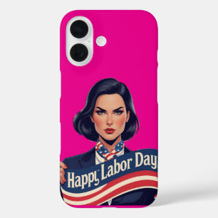 Labor Day iPhone 16 Case – Patriotic Gift for Her 